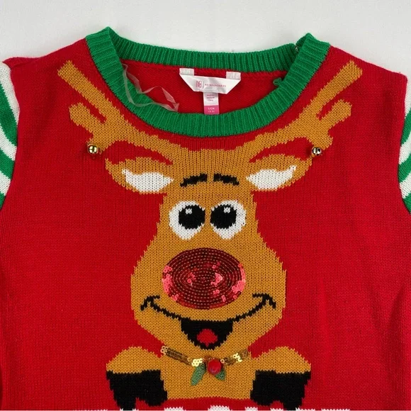 Too Cute To Be Naughty Christmas Sweater Youth S Or Women XS Ugly Sweater Party - Picture 3 of 7